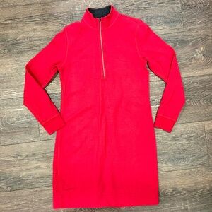 🦋 Tommy Bahama red sweatshirt dress, quarter-zip, size medium